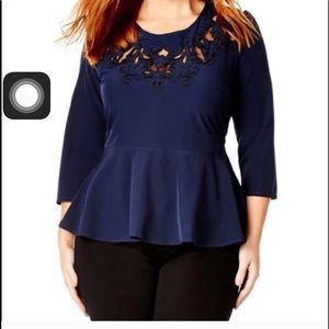 Size S City Chic Blue Peplum top, NWT